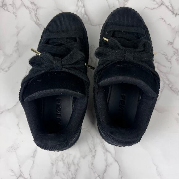 Puma x Fenty by Rihanna Black Corduroy Creeper Phatty Sneakers Women’s 7.5 - Picture 6 of 9